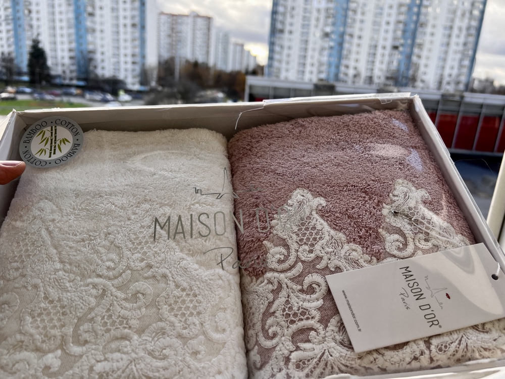 Набор полотенец Jasmin 50x100 см ваниль-розовый