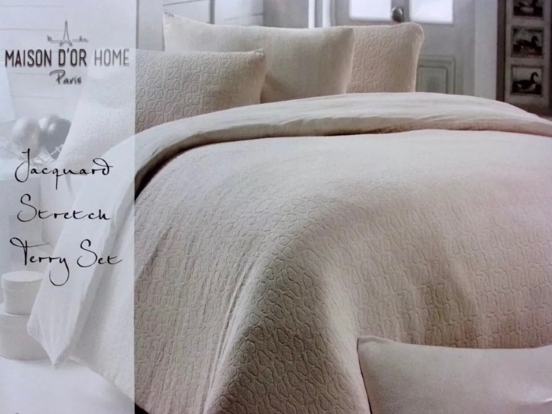 Jacquard двуспальное постельное белье бежевый