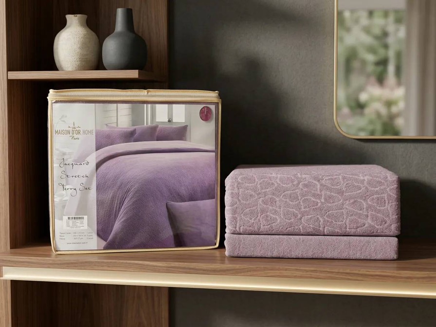 Jacquard двуспальное постельное белье фиолетовый