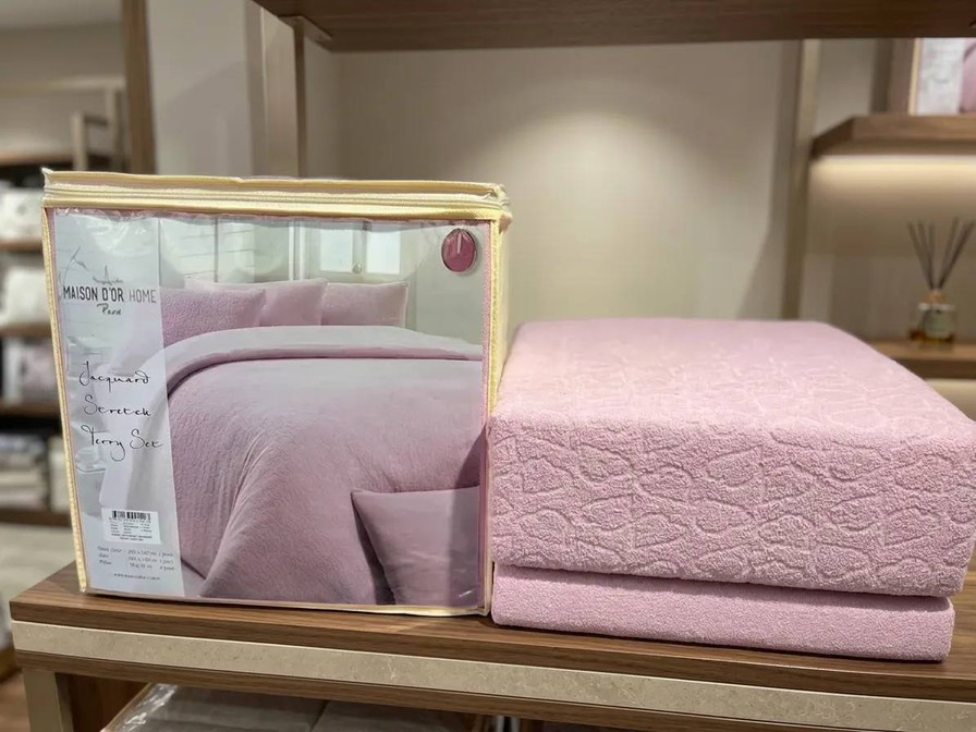 Jacquard двуспальное постельное белье розовый