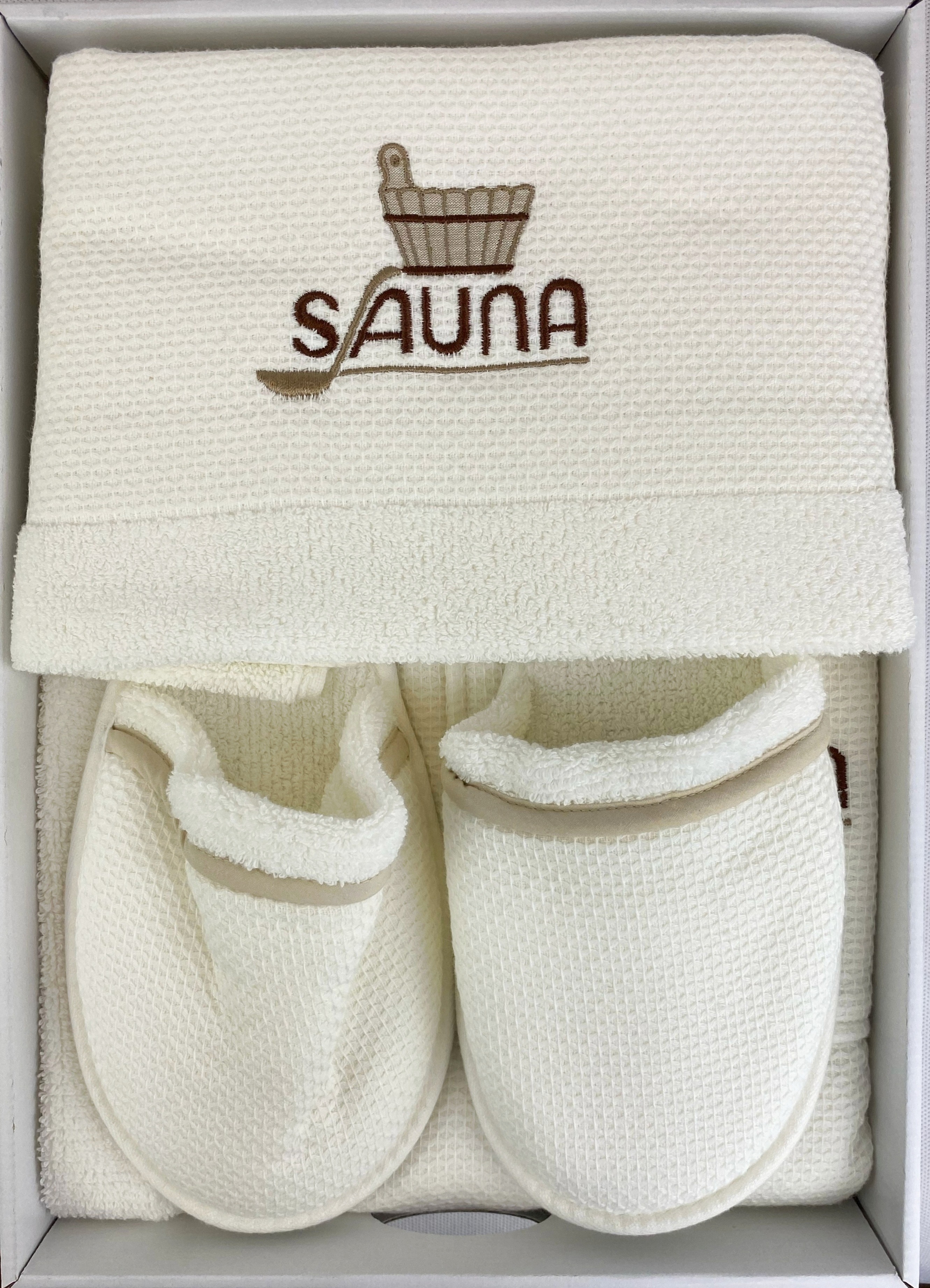 Набор килт + полотенце + тапочки мужской Sauna Dufour ванильный