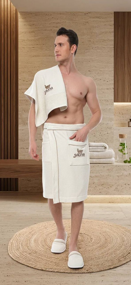 Набор килт + полотенце + тапочки мужской Sauna Dufour ванильный
