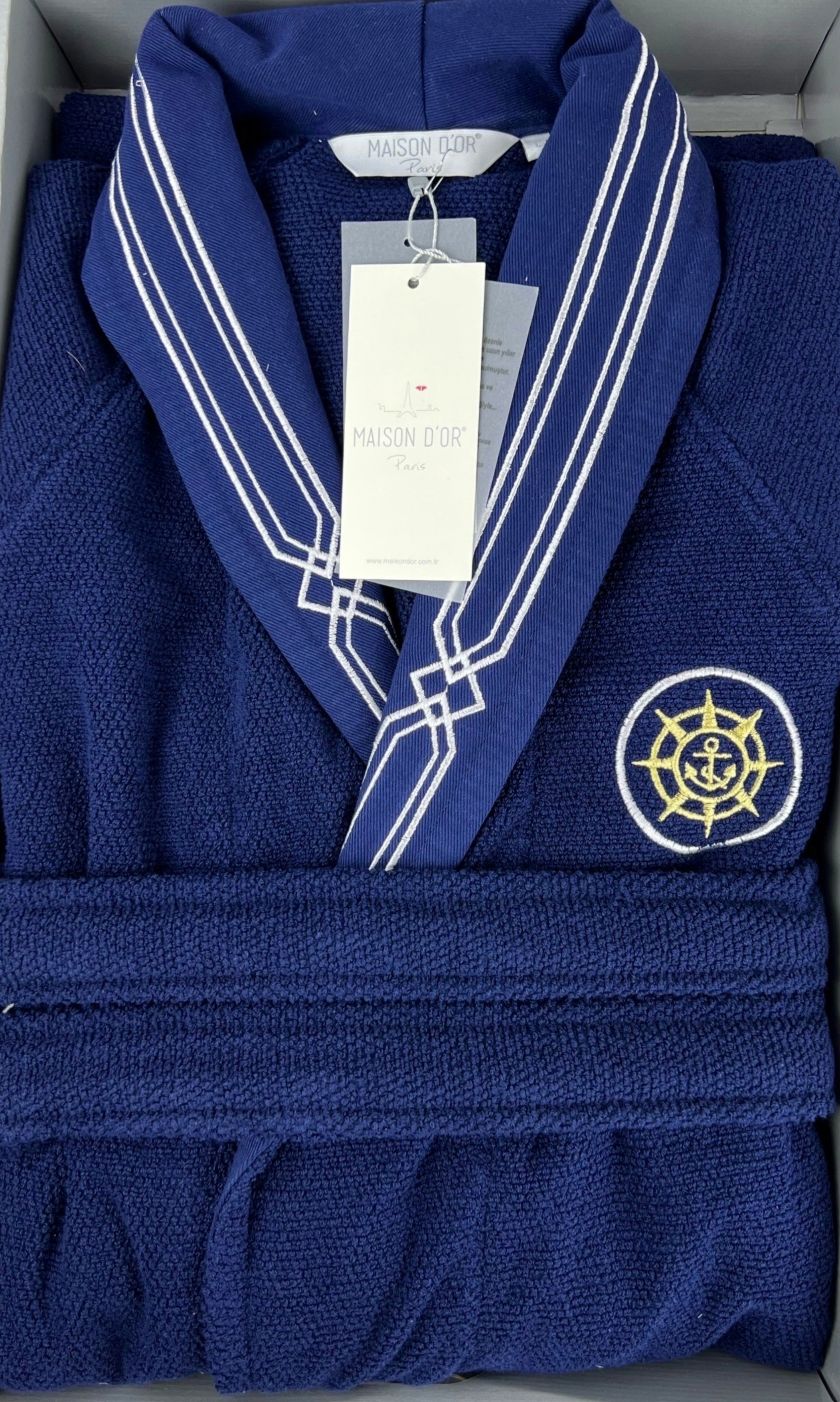 Elegance Marine мужской халат синий