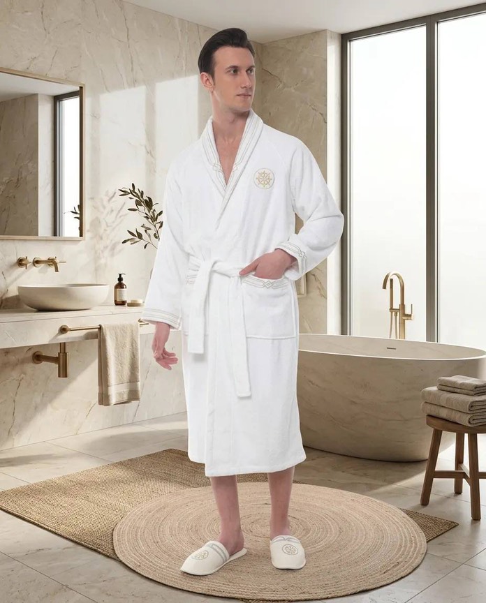 Elegance Marine мужской халат белый