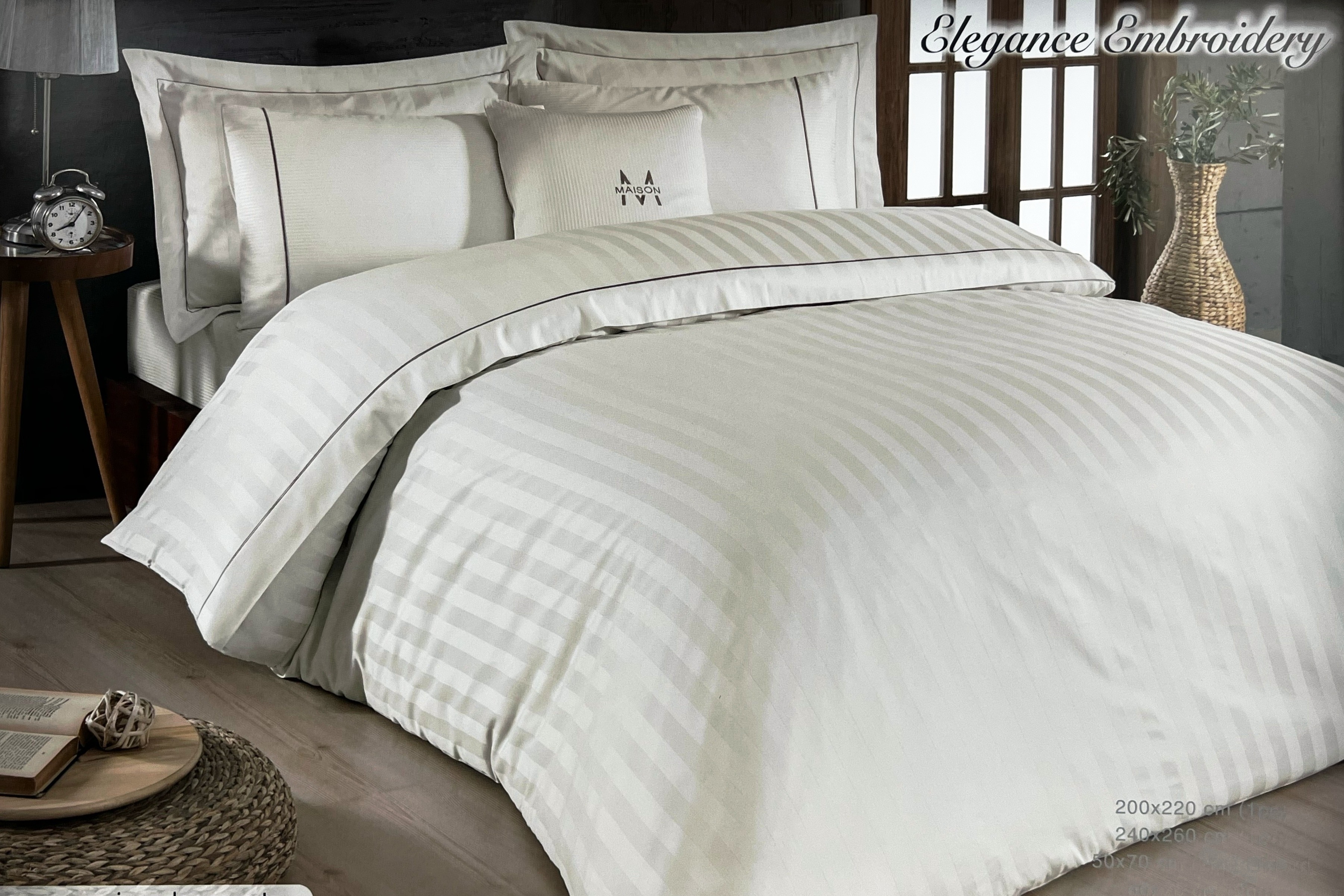 Elegance Embrodery двуспальное постельное белье ванильный
