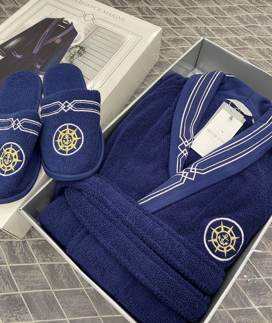 Elegance Marine мужской халат синий