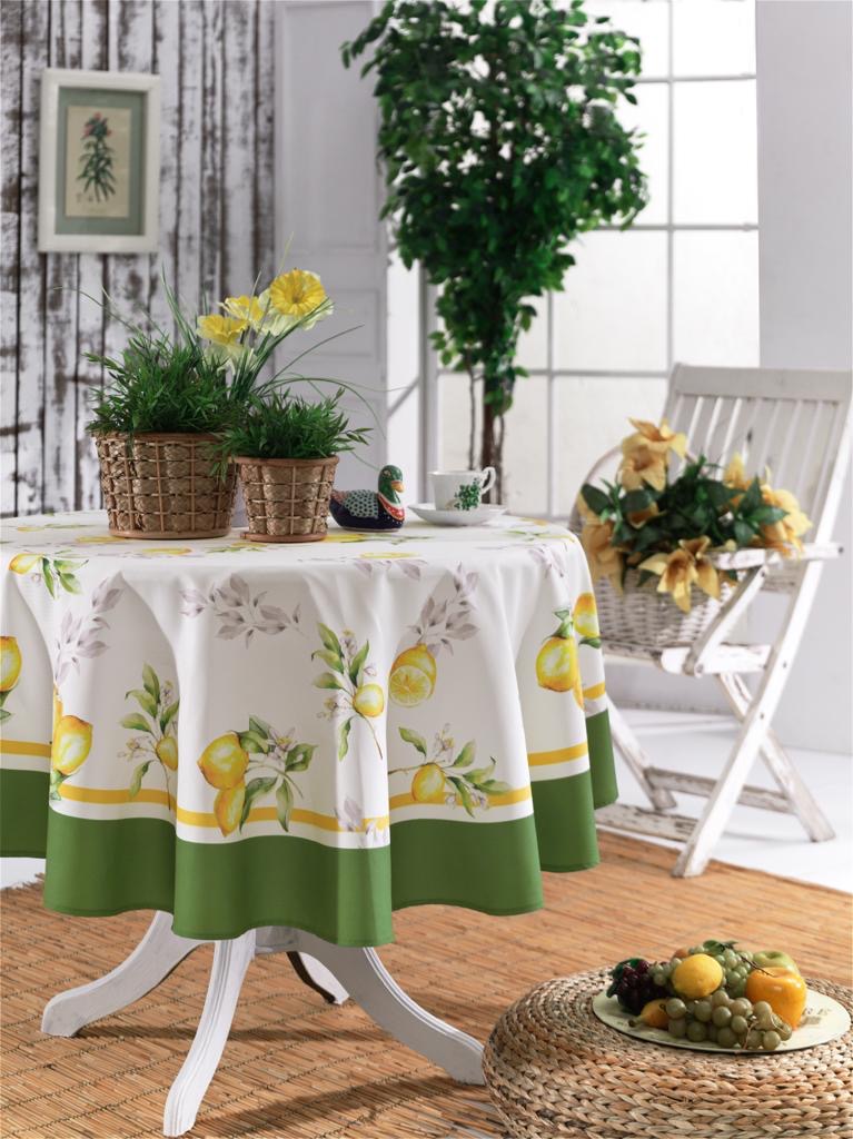 Garden Green Lemon скатерть 160 см зеленый