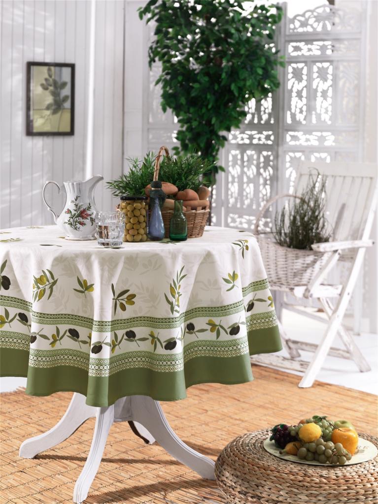 Garden Olive скатерть 160 см зеленый