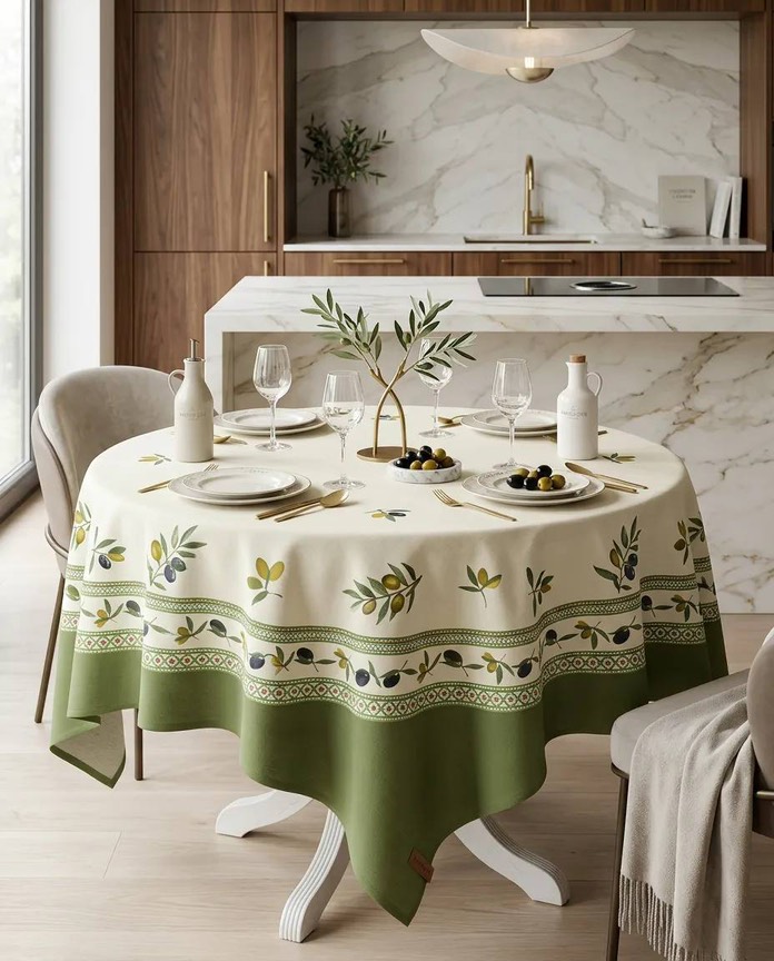 Garden Olive скатерть 160 см зеленый