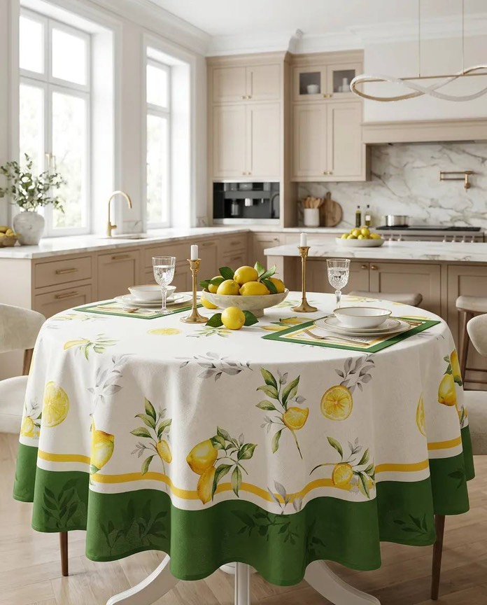 Garden Green Lemon скатерть 160 см зеленый