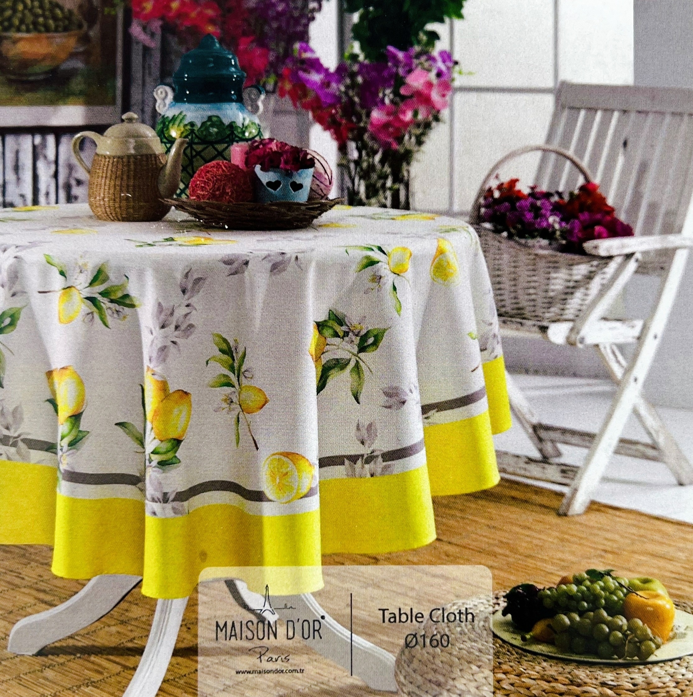 Garden Yellow Lemon скатерть 160 см желтый