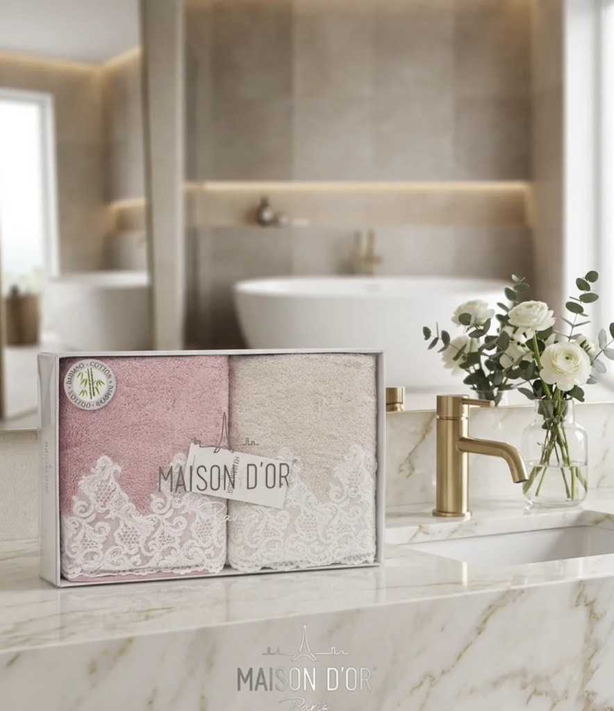 Набор полотенец Jasmin 50x100 см бежевый-розовый