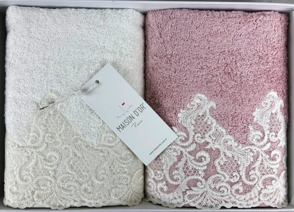 Набор полотенец Jasmin 50x100 см ваниль-розовый