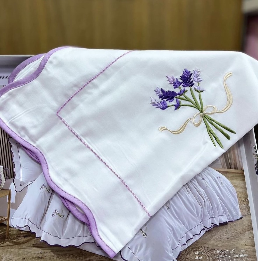 Lavender Embrodery двуспальное постельное белье фиолетовый
