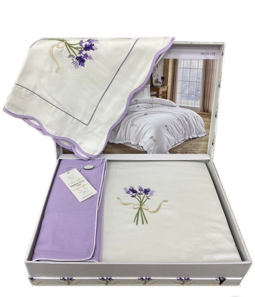Lavender Embrodery двуспальное постельное белье фиолетовый