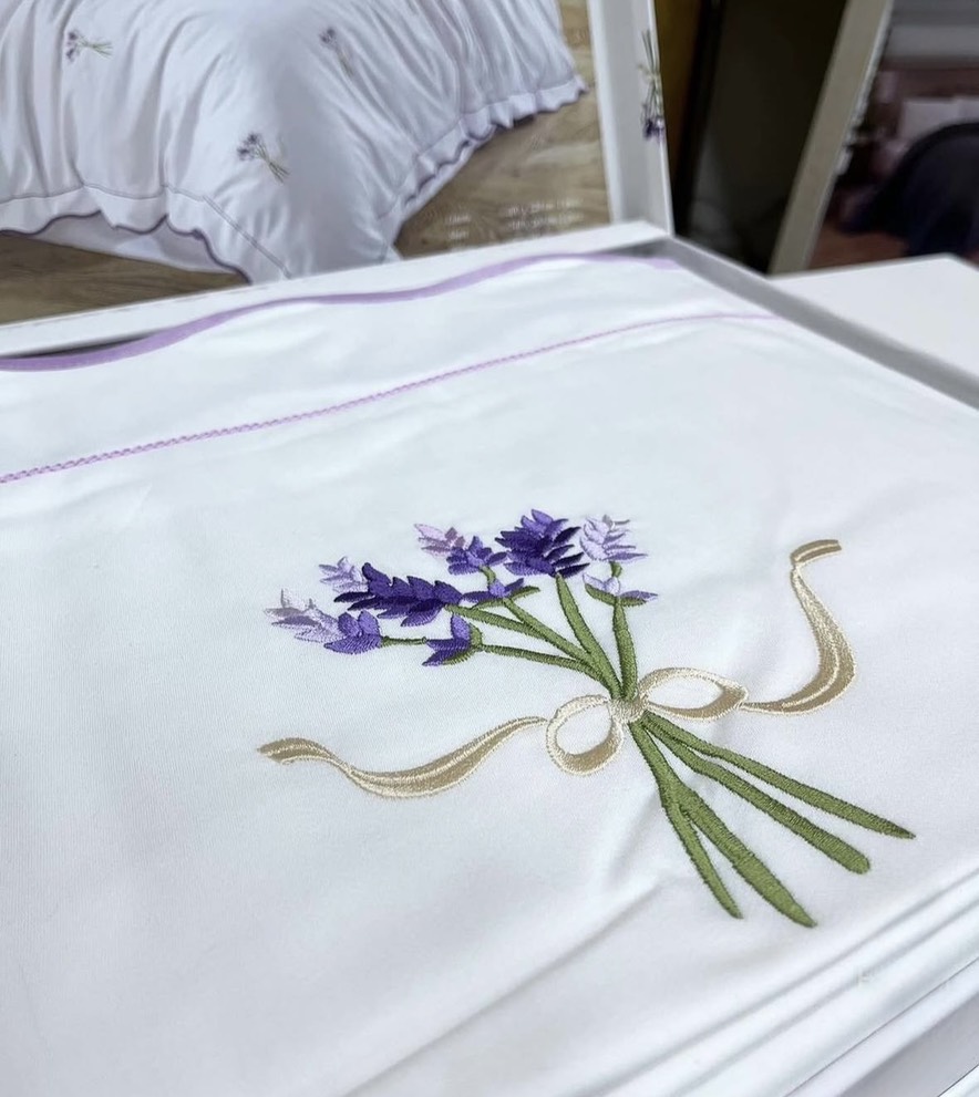 Lavender Embrodery двуспальное постельное белье фиолетовый