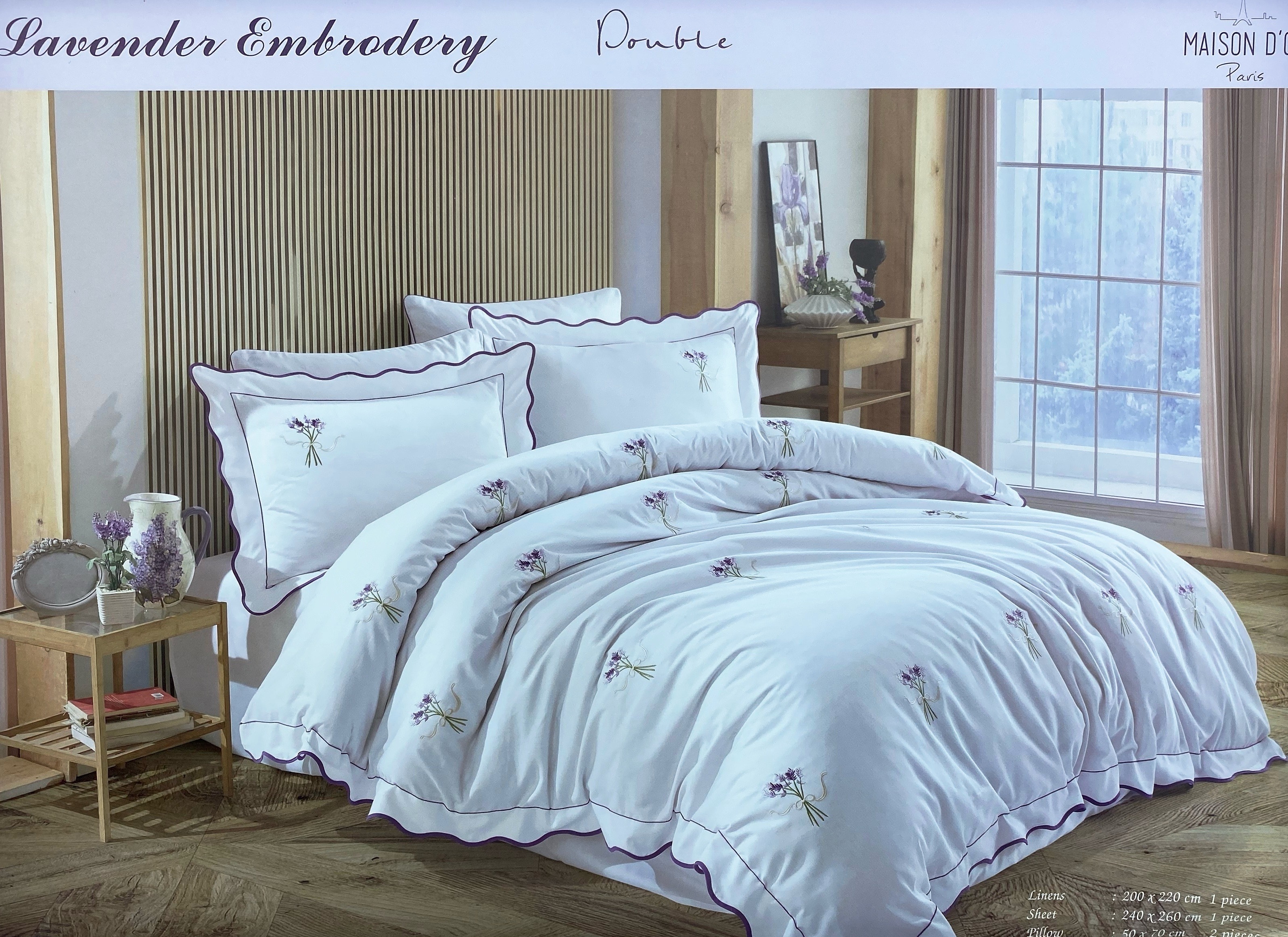 Lavender Embrodery двуспальное постельное белье фиолетовый