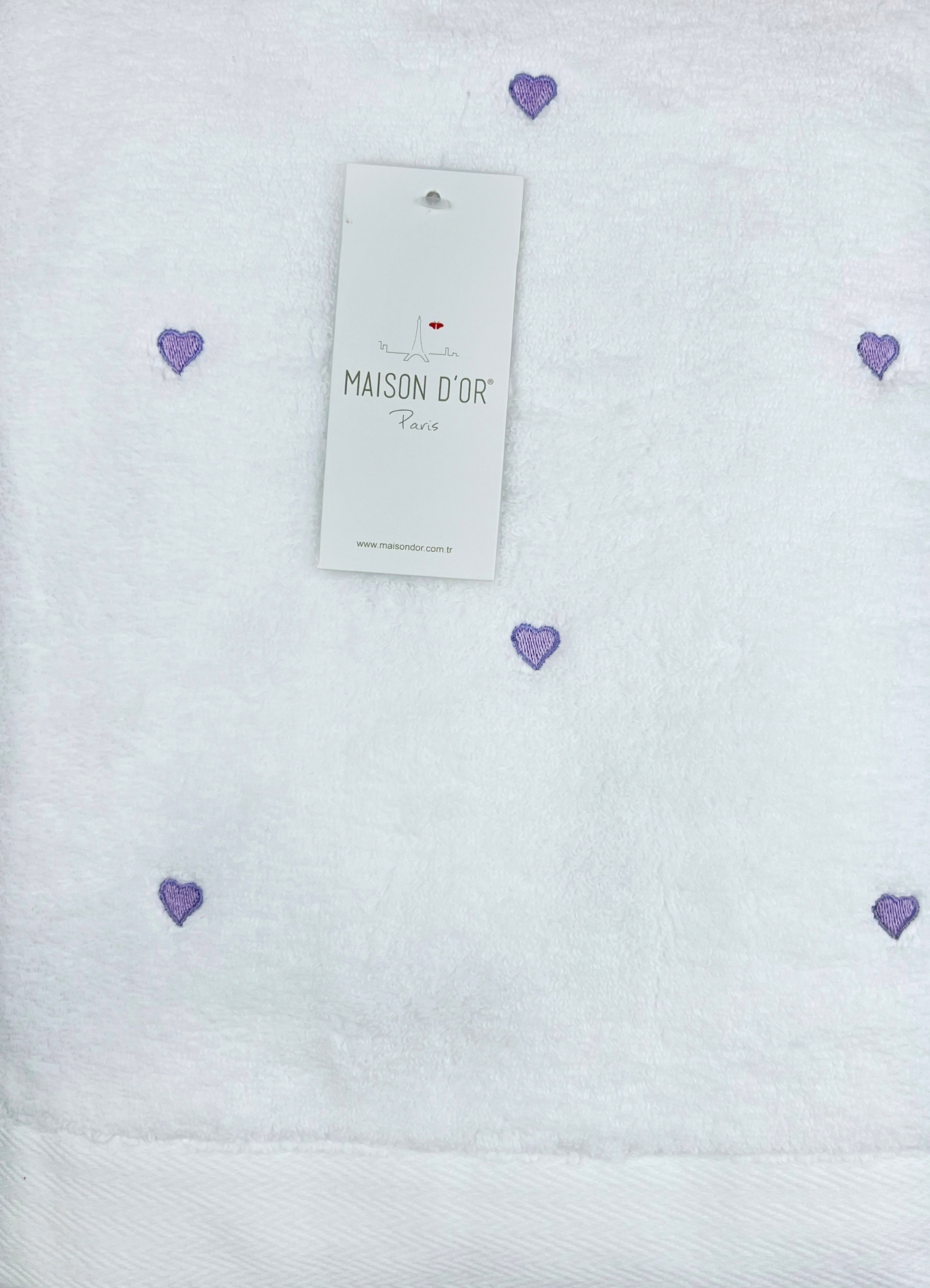 Love Hearts 50х100 см полотенце для ванны фиолетовый