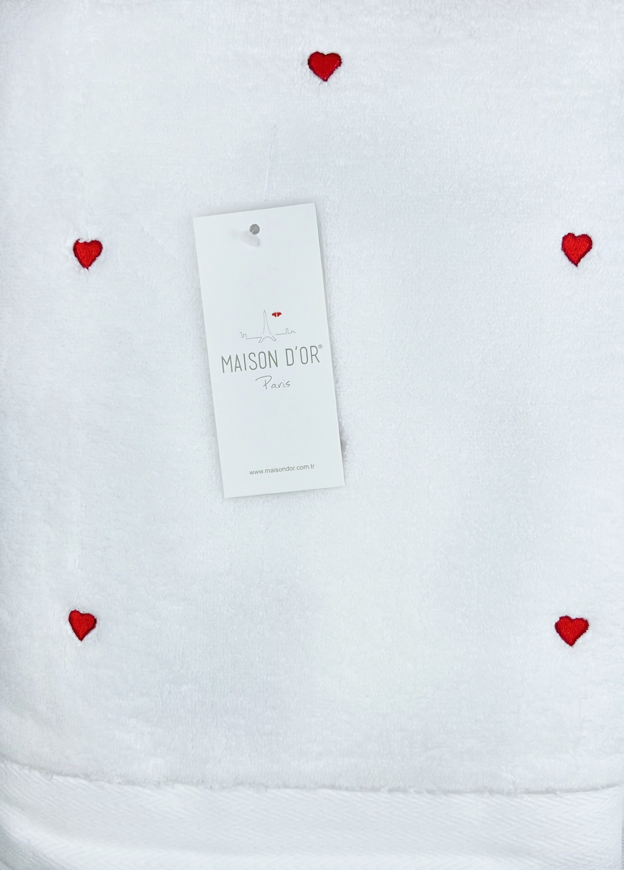 Love Hearts 50х100 см полотенце для ванны красный