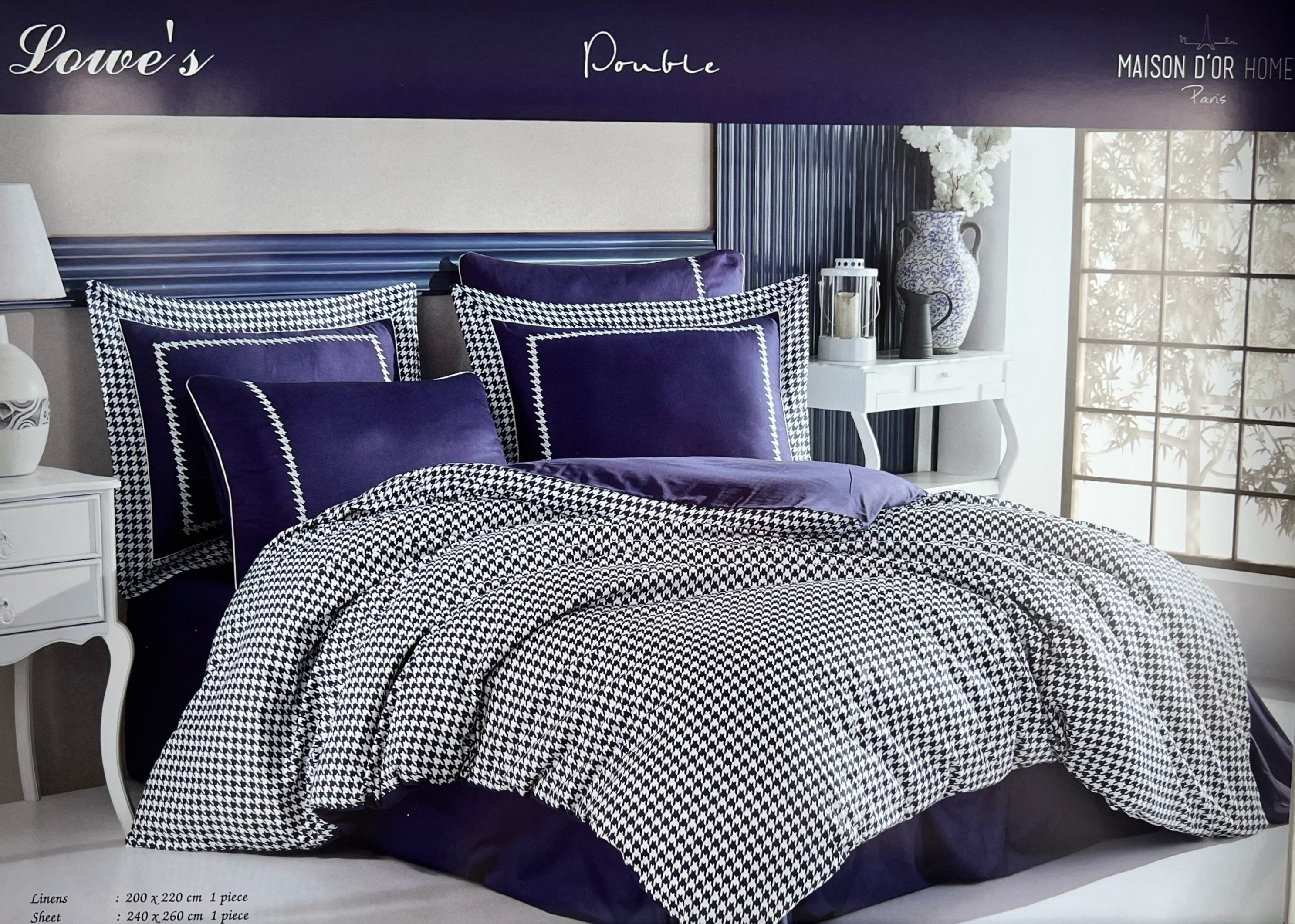 Lowes двуспальное постельное белье синий