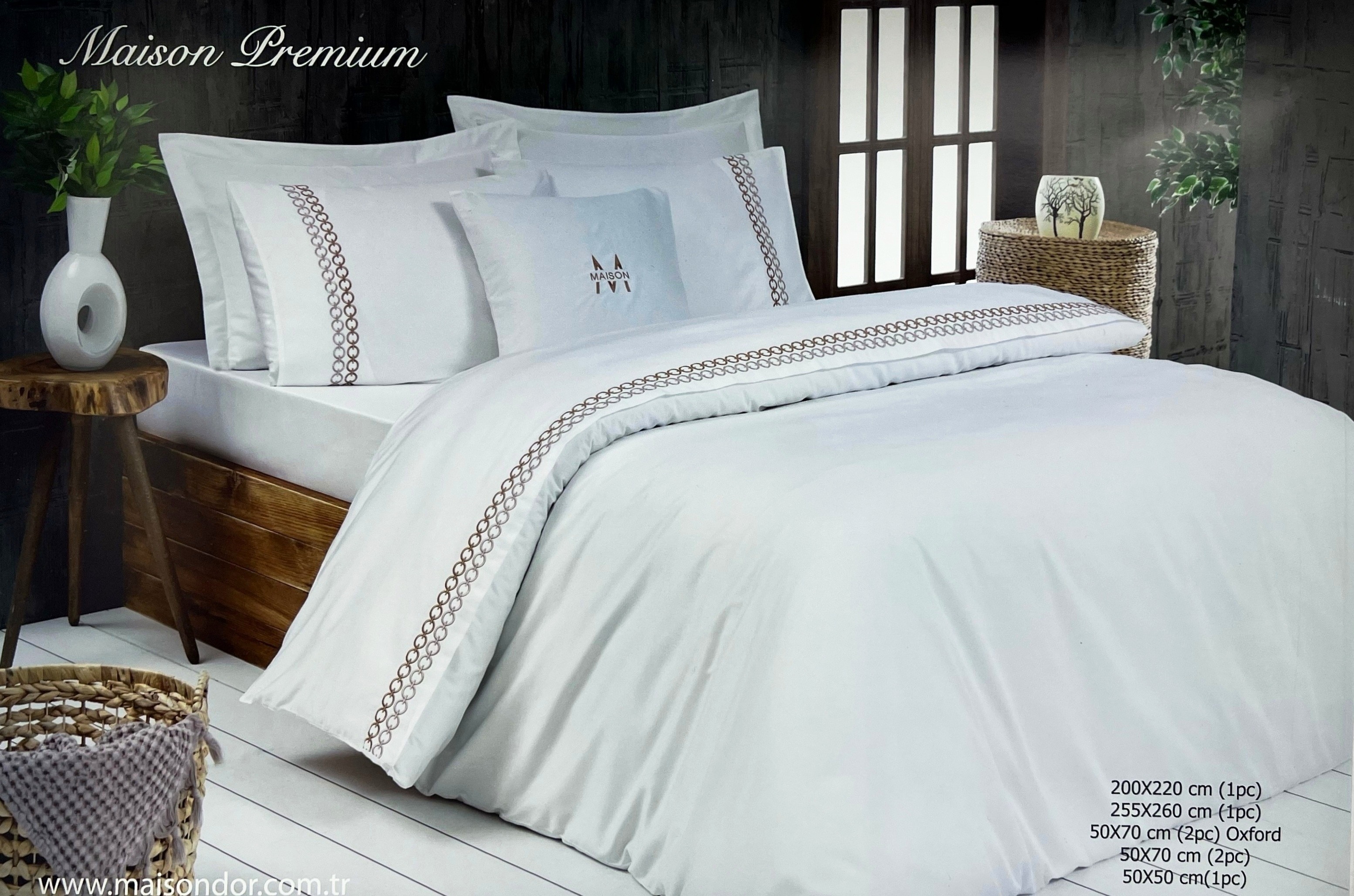 Maison Premium двуспальное постельное белье бежевый