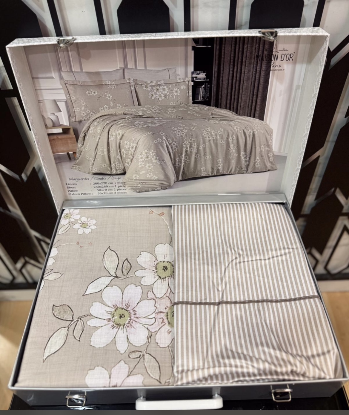 Marguerites двуспальное постельное белье бежевый