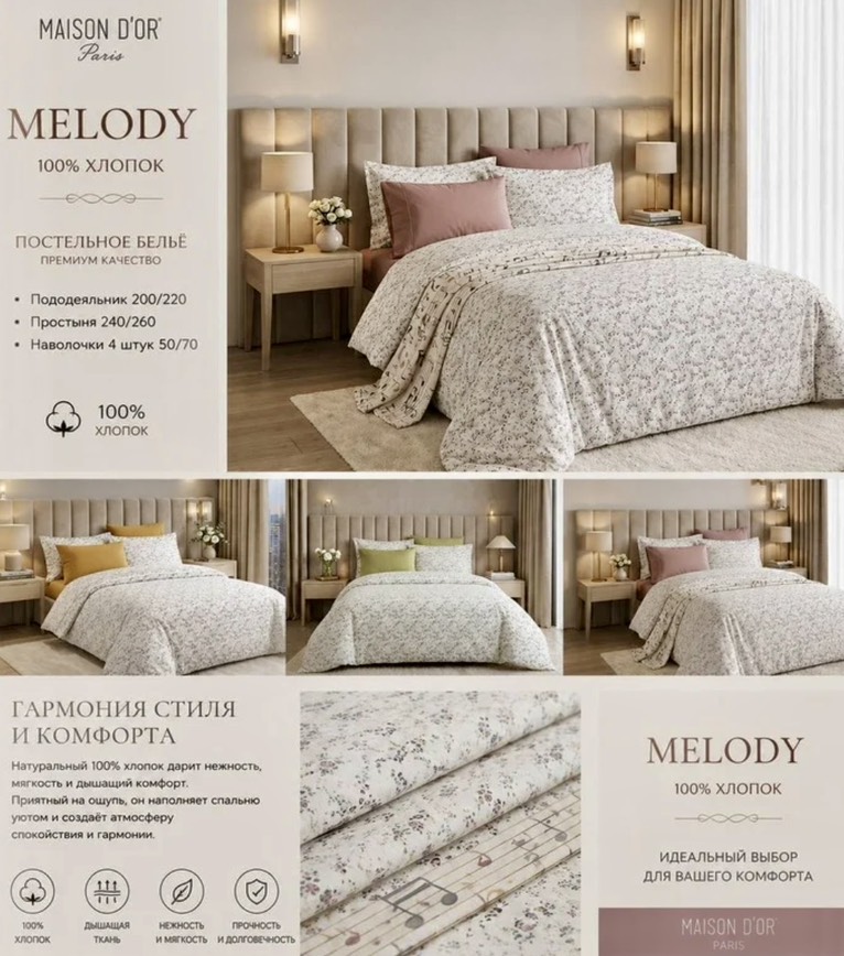 Melody двуспальное постельное белье розовый