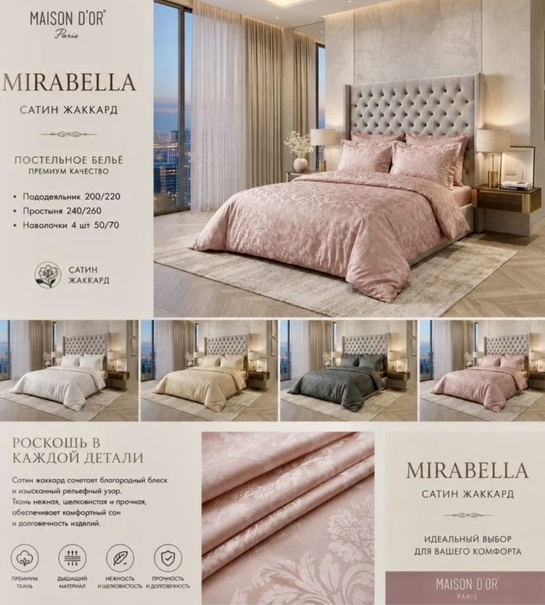 Mirabelle двуспальное постельное белье белый