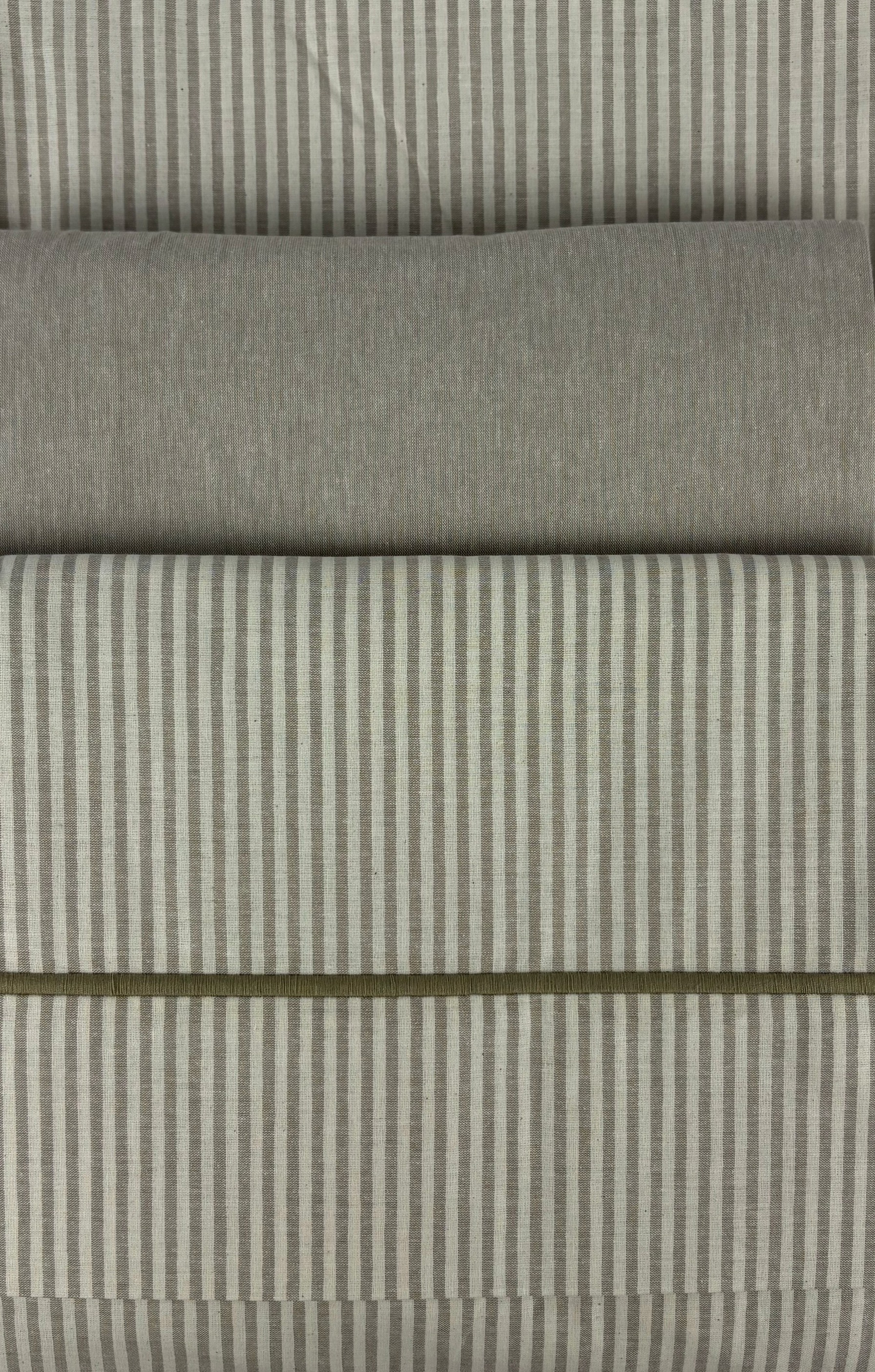 Natural Cotton полутороспальное постельное белье узкая полоска бежевый