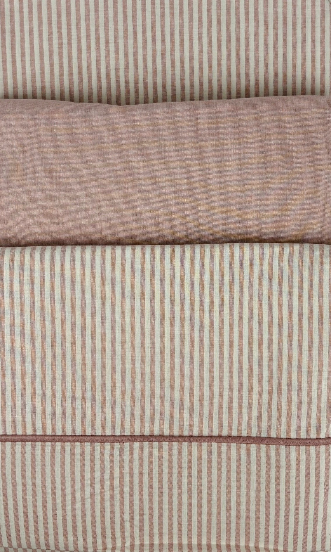 Natural Cotton полутороспальное постельное белье узкая полоска розовый