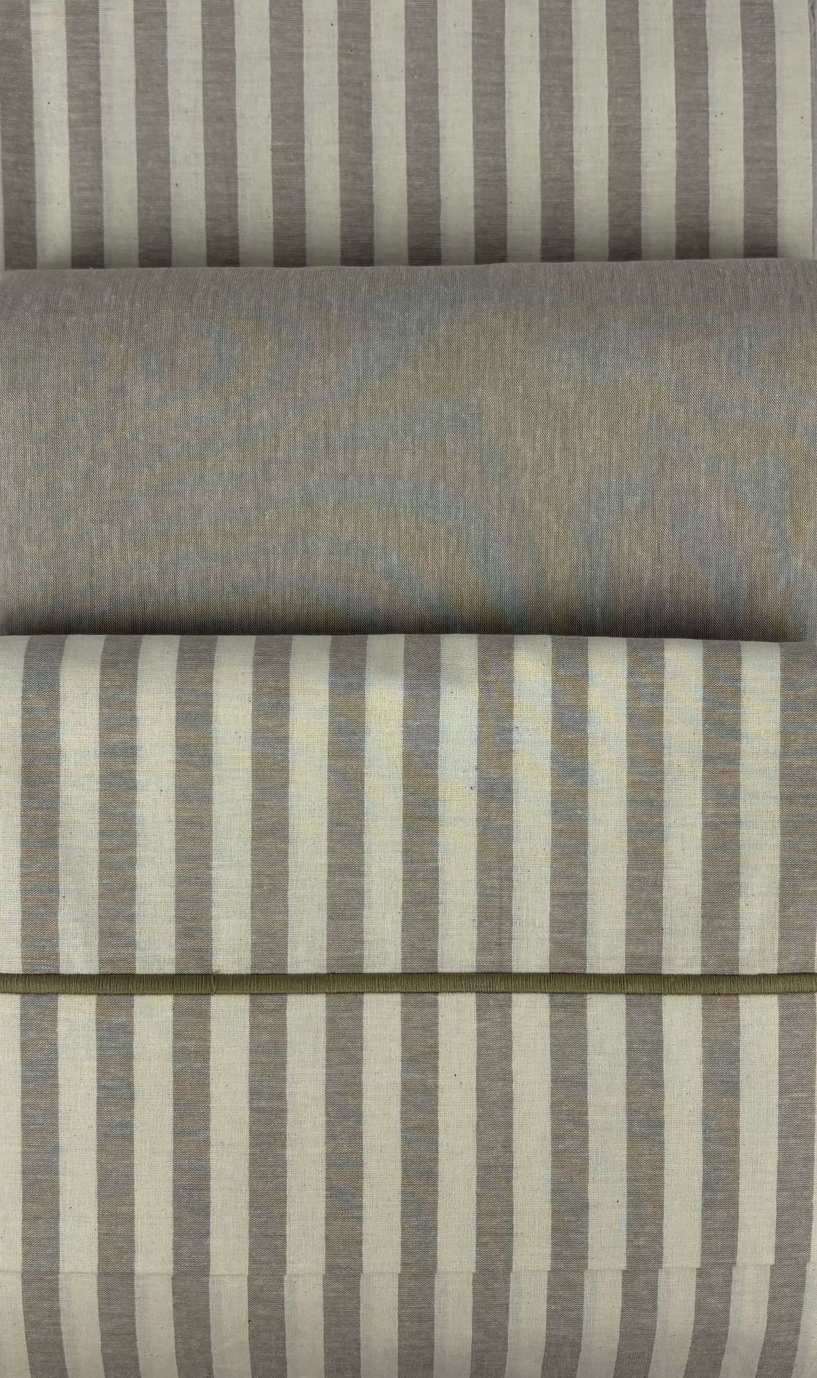 Natural Cotton полутороспальное постельное белье широкая полоска бежевый