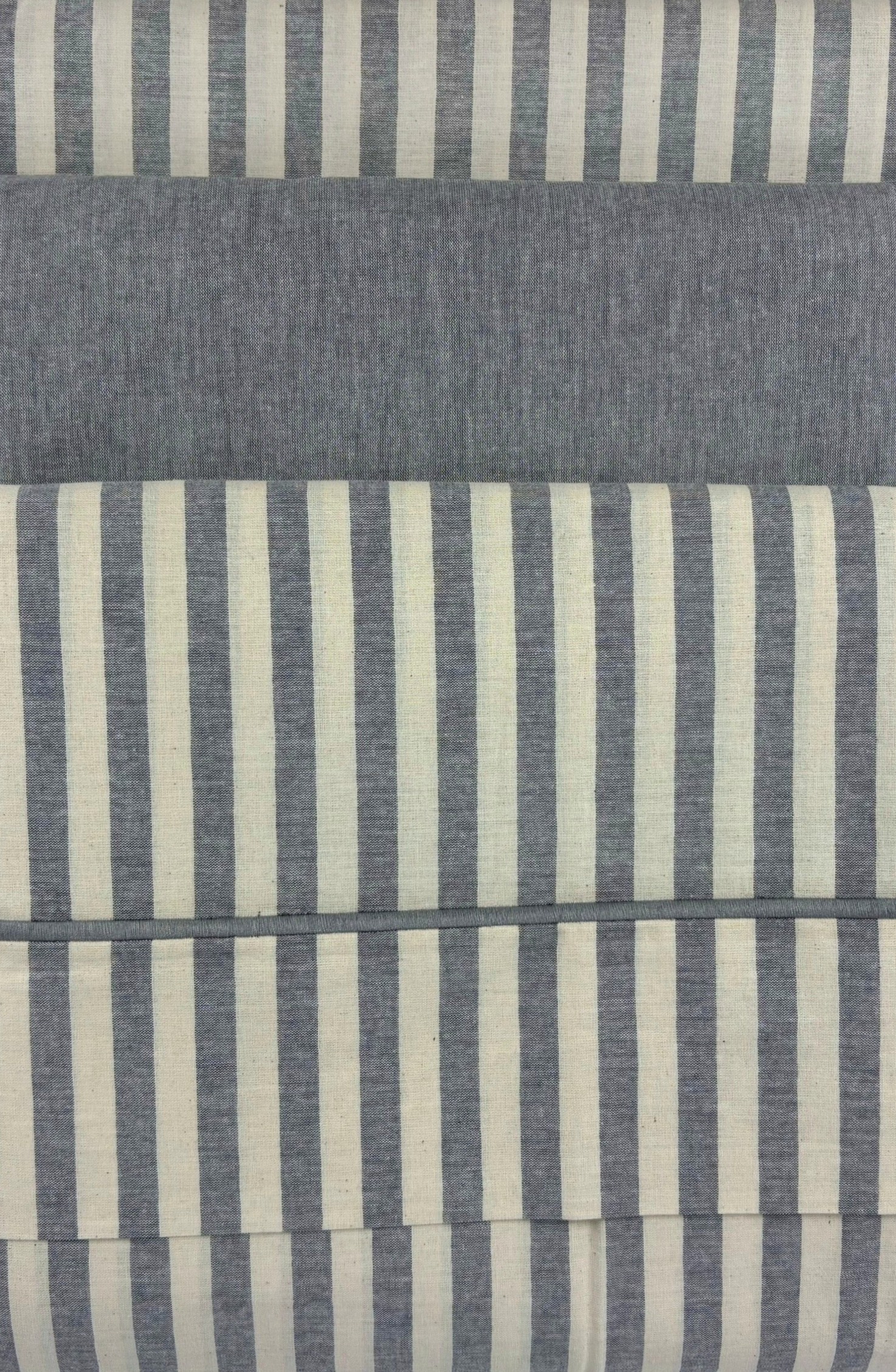 Natural Cotton полутороспальное постельное белье широкая полоска серый