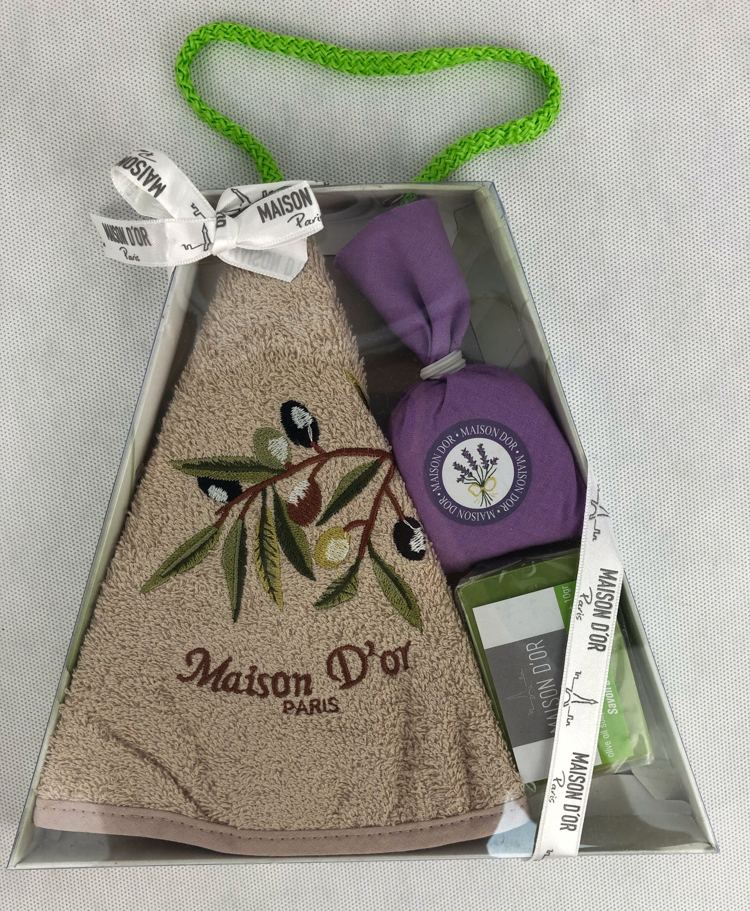 New Olive подарочный комплект полотенец бежевый