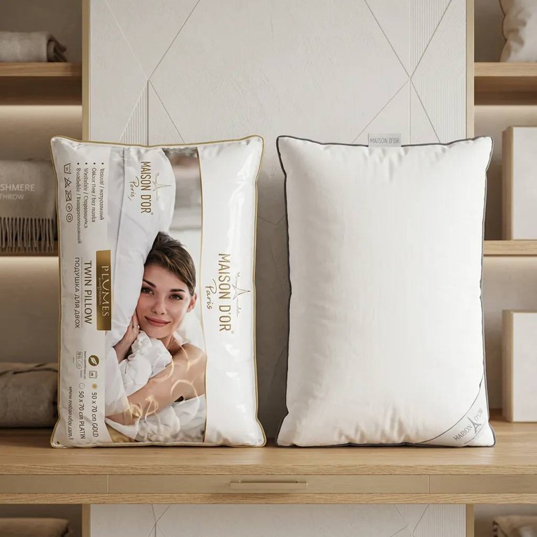 Plumes Twin 50x70 см (50% пух, 50% перо) подушка серебряная кайма