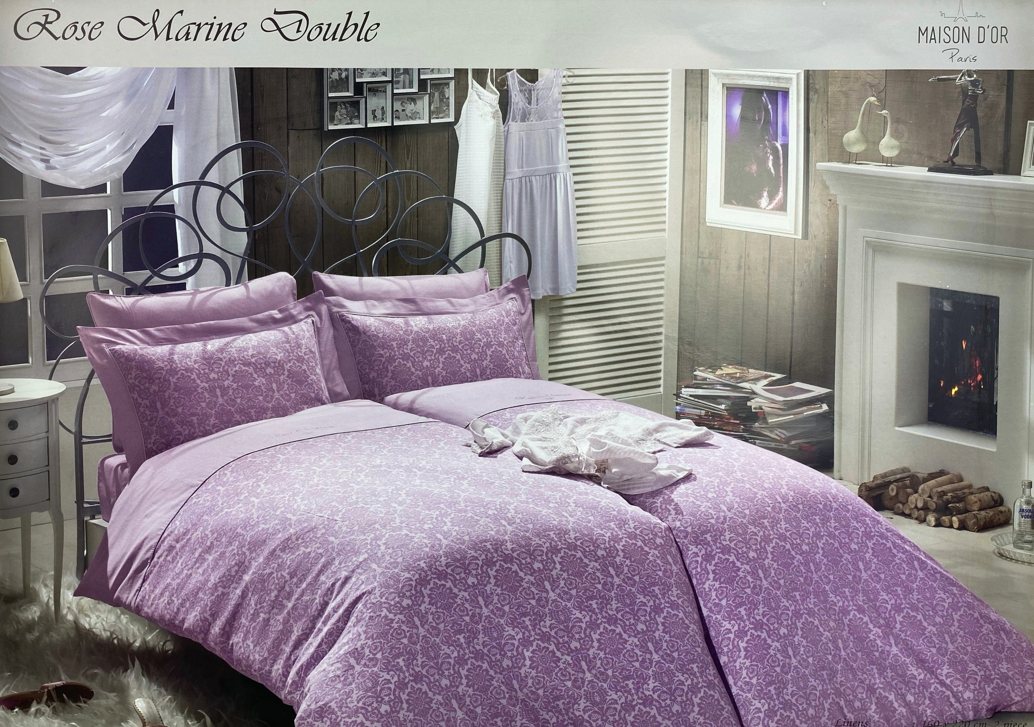 Rose Marine Twin семейное постельное белье фиолетовый