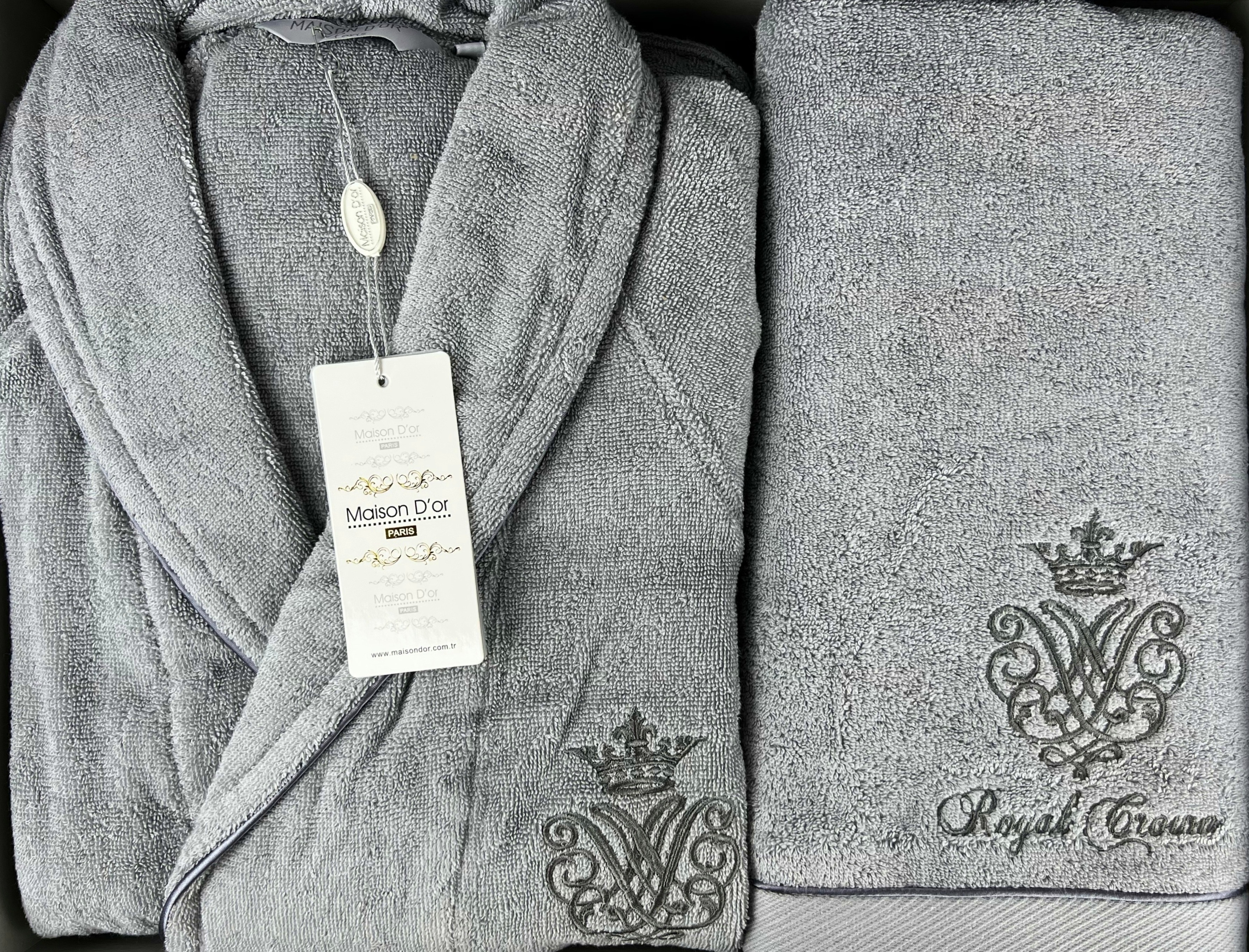 Royal Crown мужской халат серый