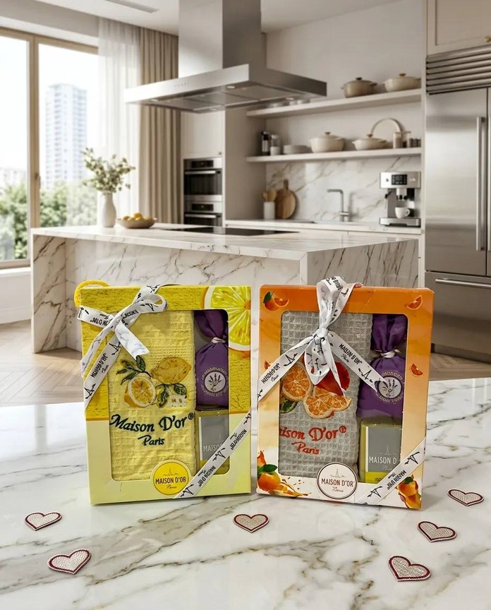 Trio подарочный комплект полотенец желтый